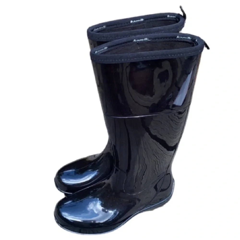 Kamik tall boots black rain size 6 NEW